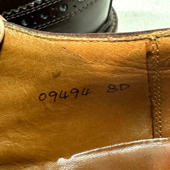 EXCELLENT Grant Stone x J. Crew Ludlow Longwing Wingtip Derby Bench Made 8 D - Picture 9 of 13